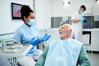 Man at dental implant consultation