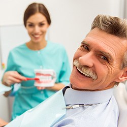 An older man about to get dentures