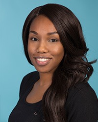 Woman wearing a black blouse