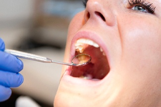 woman at dental exam