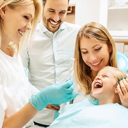 young girl at dentist