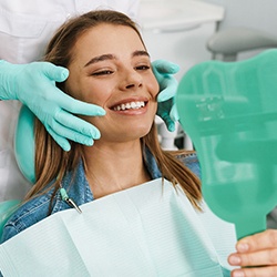 Woman visiting her emergency dental office in Viera