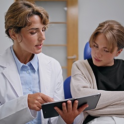 Woman at a dental consultation