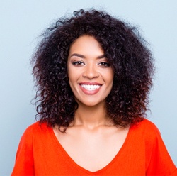 Woman with veneers in Melbourne smiling