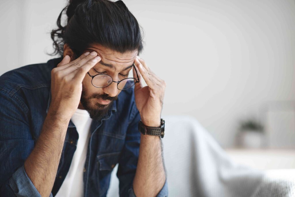 Man with a headache