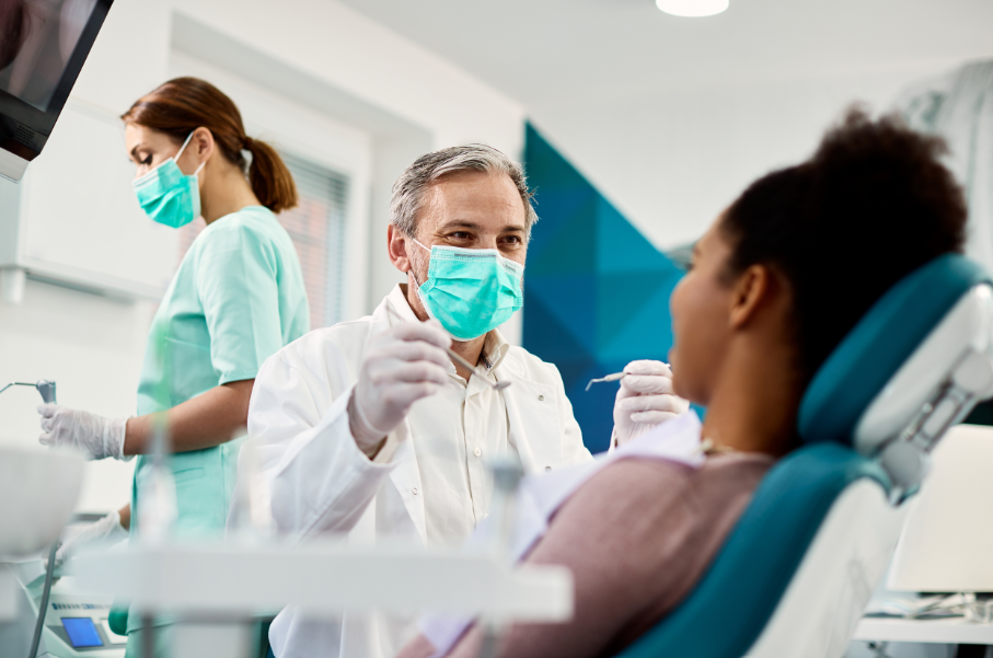 Patient at dental appointment